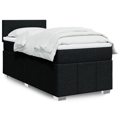 Giroletto a Molle con Materasso Nero 90x200 cm in Tessuto | homemem39
