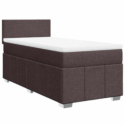 Giroletto a Molle con Materasso Marrone Scuro 90x200 cm Tessuto | homemem39