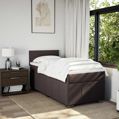 Giroletto a Molle con Materasso Marrone Scuro 90x200 cm Tessuto | homemem39