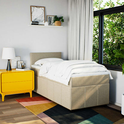 Giroletto a Molle con Materasso Crema 90x200 cm inTessuto