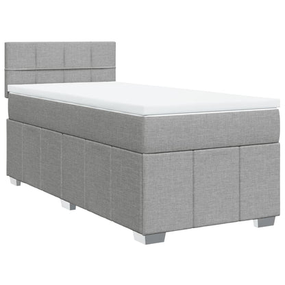 Giroletto a Molle con Materasso Grigio Chiaro 90x200 cm Tessuto | homemem39