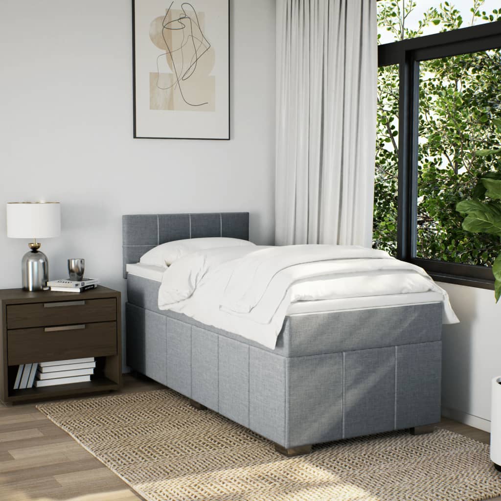 Giroletto a Molle con Materasso Grigio Chiaro 90x200 cm Tessuto | homemem39