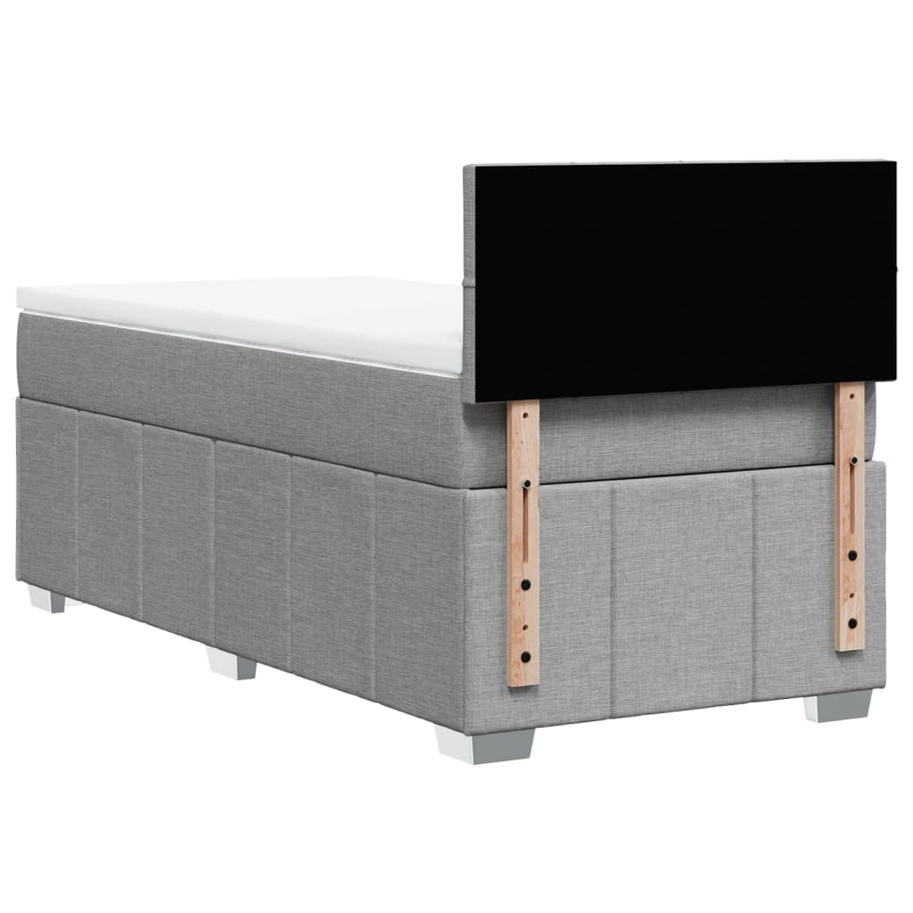 Giroletto a Molle con Materasso Grigio Chiaro 90x200 cm Tessuto | homemem39