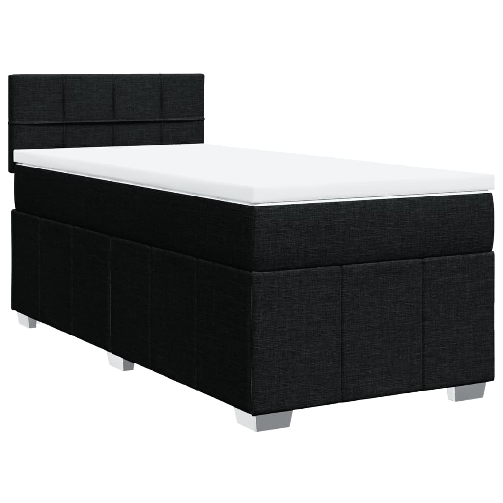 Giroletto a Molle con Materasso Nero 90x200 cm in Tessuto | homemem39