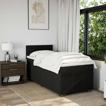 Giroletto a Molle con Materasso Nero 90x200 cm in Tessuto | homemem39