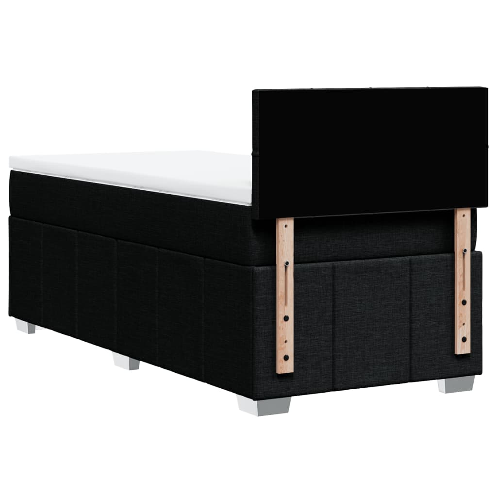 Giroletto a Molle con Materasso Nero 90x200 cm in Tessuto | homemem39