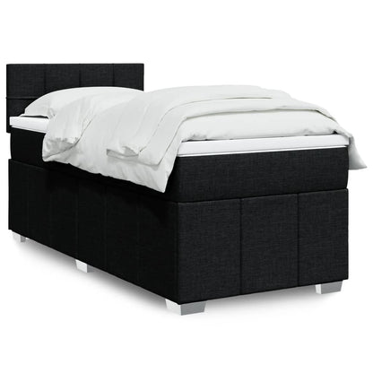 Giroletto a Molle con Materasso Nero 90x200 cm in Tessuto