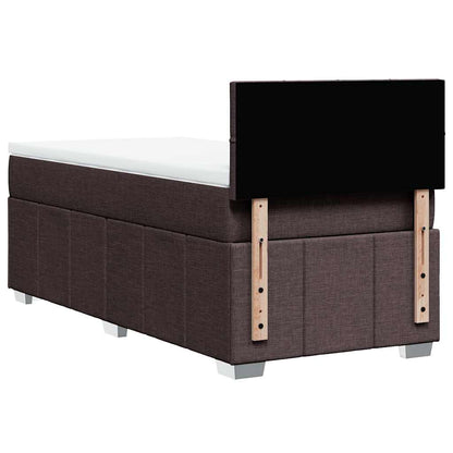 Giroletto a Molle con Materasso Marrone Scuro 90x200 cm Tessuto | homemem39