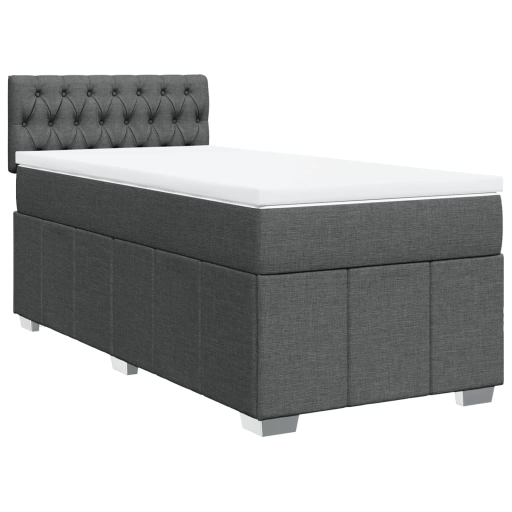 Giroletto a Molle con Materasso Grigio Scuro 90x200 cm Tessuto | homemem39