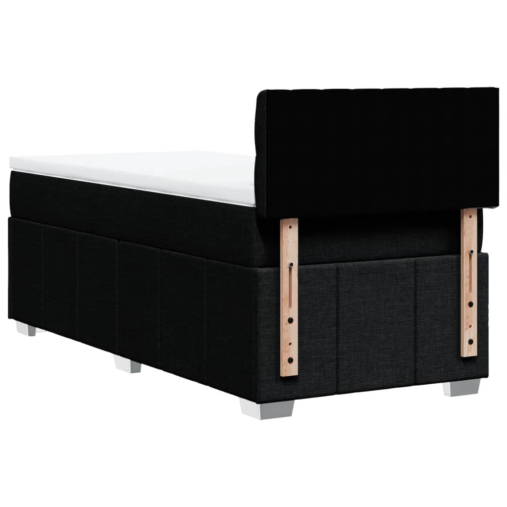 Giroletto a Molle con Materasso Nero 90x200 cm in Tessuto | homemem39