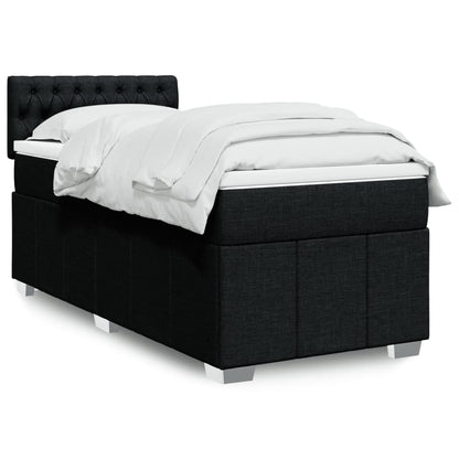 Giroletto a Molle con Materasso Nero 90x200 cm in Tessuto | homemem39
