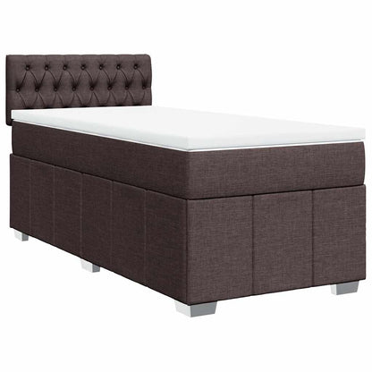 Giroletto a Molle con Materasso Marrone Scuro 90x200 cm Tessuto | homemem39