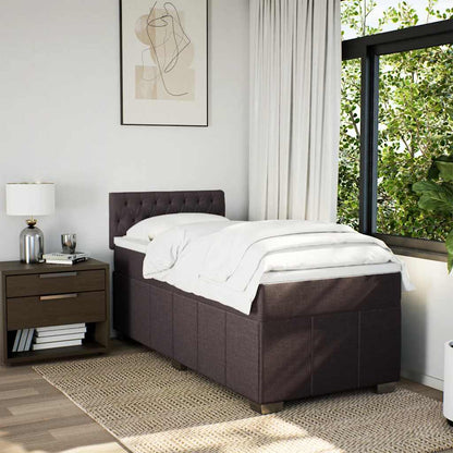 Giroletto a Molle con Materasso Marrone Scuro 90x200 cm Tessuto | homemem39