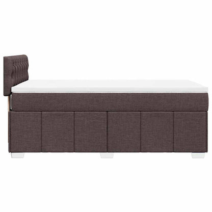 Giroletto a Molle con Materasso Marrone Scuro 90x200 cm Tessuto | homemem39