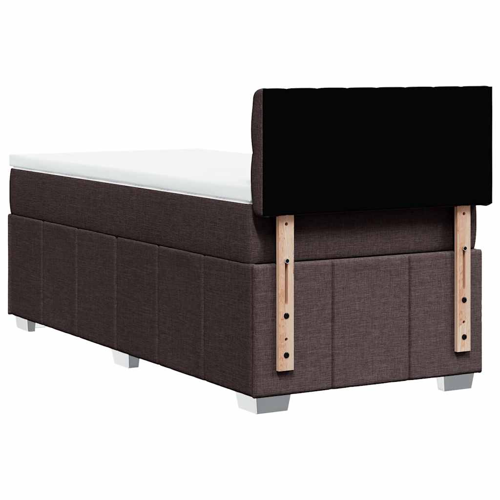 Giroletto a Molle con Materasso Marrone Scuro 90x200 cm Tessuto | homemem39