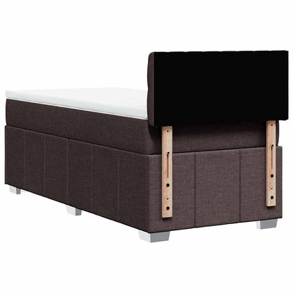Giroletto a Molle con Materasso Marrone Scuro 90x200 cm Tessuto | homemem39