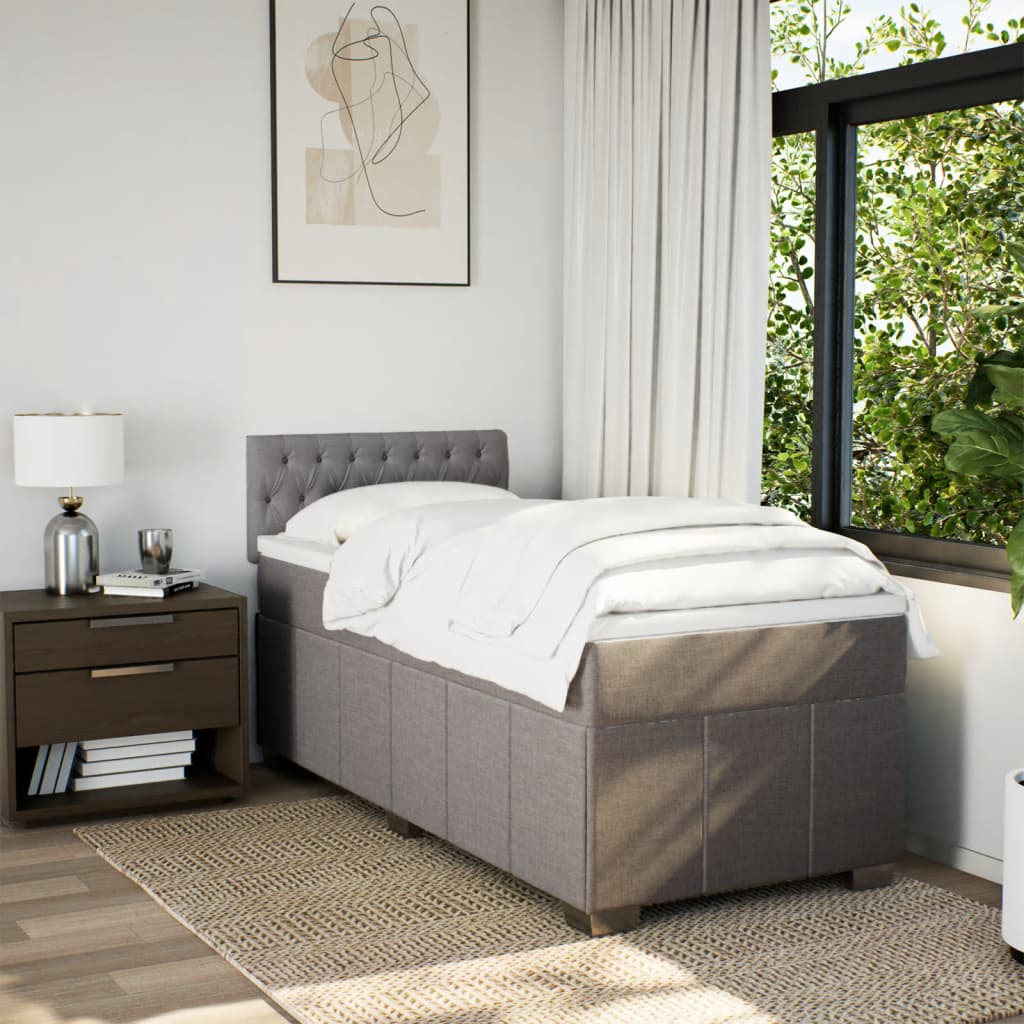 Giroletto a Molle con Materasso Tortora 90x200 cm inTessuto | homemem39