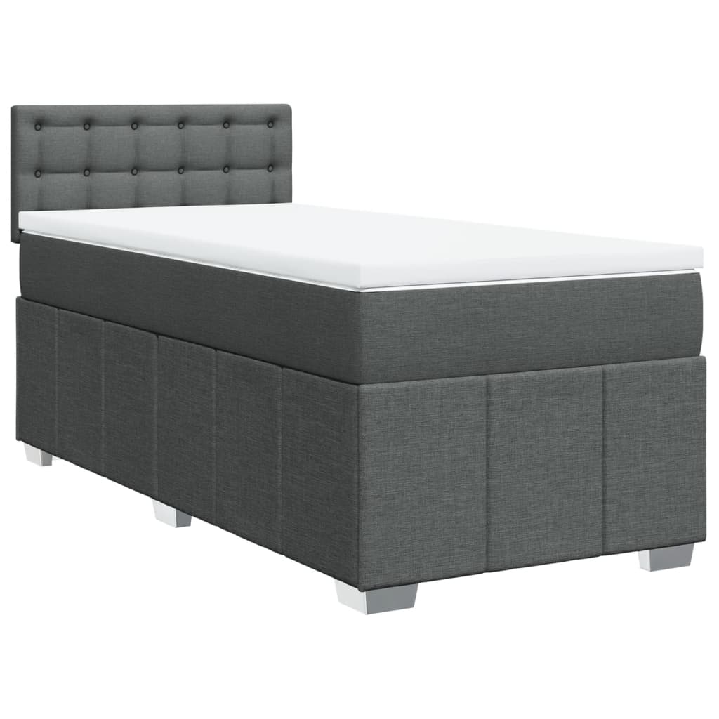 Giroletto a Molle con Materasso Grigio Scuro 90x200 cm Tessuto | homemem39