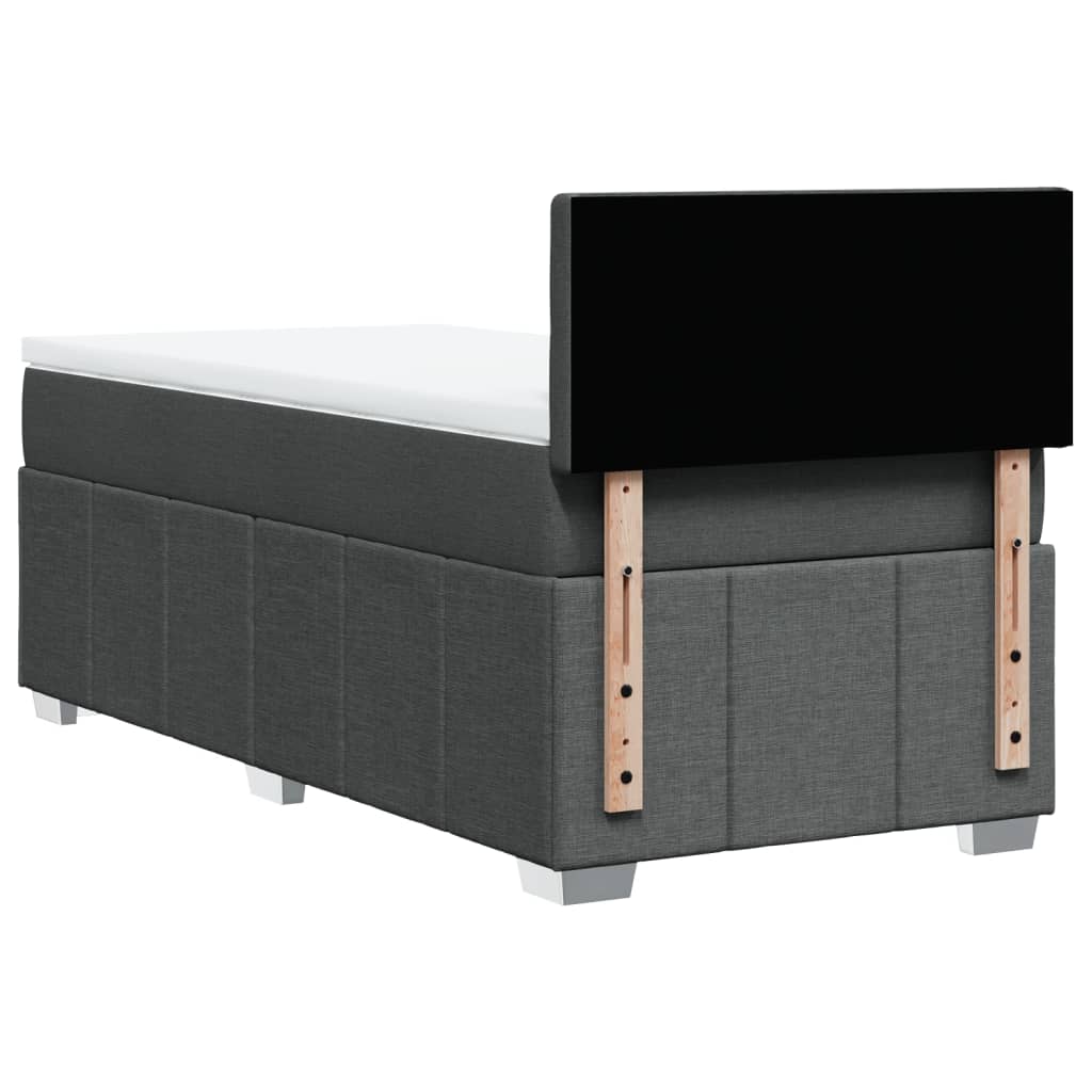 Giroletto a Molle con Materasso Grigio Scuro 90x200 cm Tessuto | homemem39
