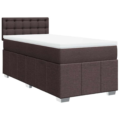 Giroletto a Molle con Materasso Marrone Scuro 90x200 cm Tessuto | homemem39