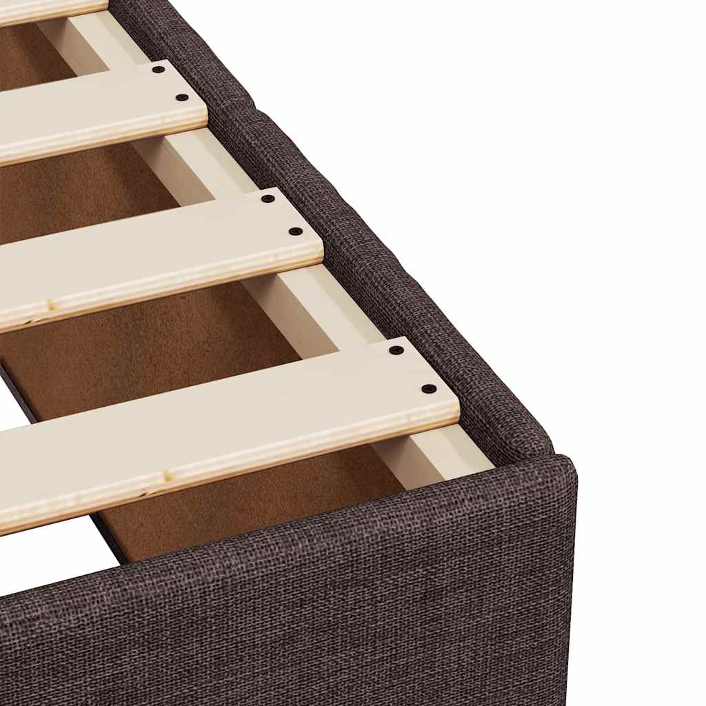 Giroletto a Molle con Materasso Marrone Scuro 90x200 cm Tessuto | homemem39