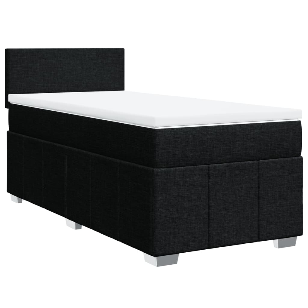 Giroletto a Molle con Materasso Nero 100x200 cm in Tessuto | homemem39