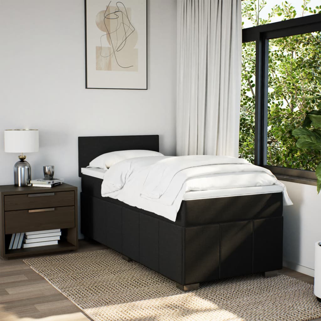 Giroletto a Molle con Materasso Nero 100x200 cm in Tessuto | homemem39