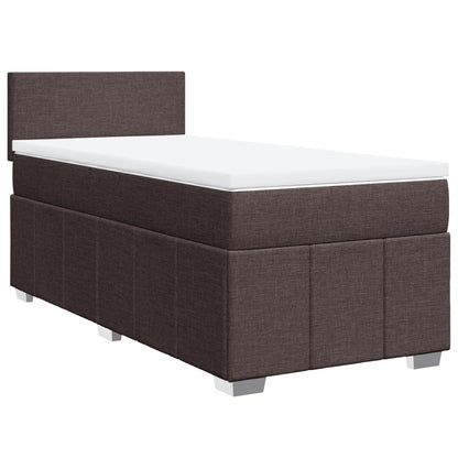 Giroletto a Molle con Materasso Marrone Scuro 100x200cm Tessuto | homemem39