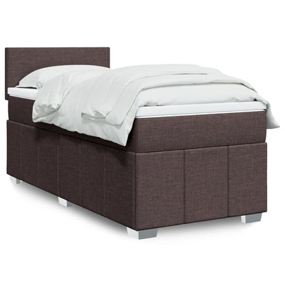Giroletto a Molle con Materasso Marrone Scuro 100x200cm Tessuto | homemem39