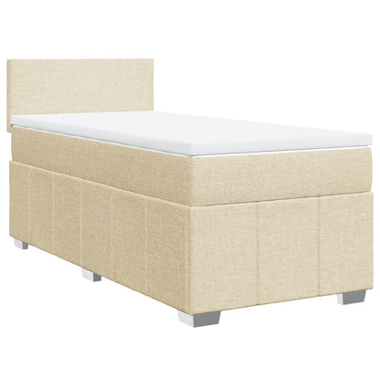 Giroletto a Molle con Materasso Crema 100x200 cm in Tessuto | homemem39
