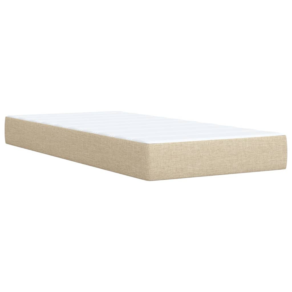 Giroletto a Molle con Materasso Crema 100x200 cm in Tessuto | homemem39