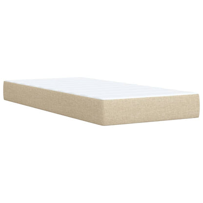Giroletto a Molle con Materasso Crema 100x200 cm in Tessuto | homemem39