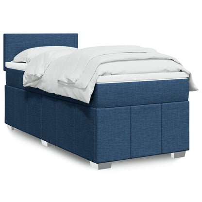 Giroletto a Molle con Materasso Blu 100x200 cm in Tessuto | homemem39