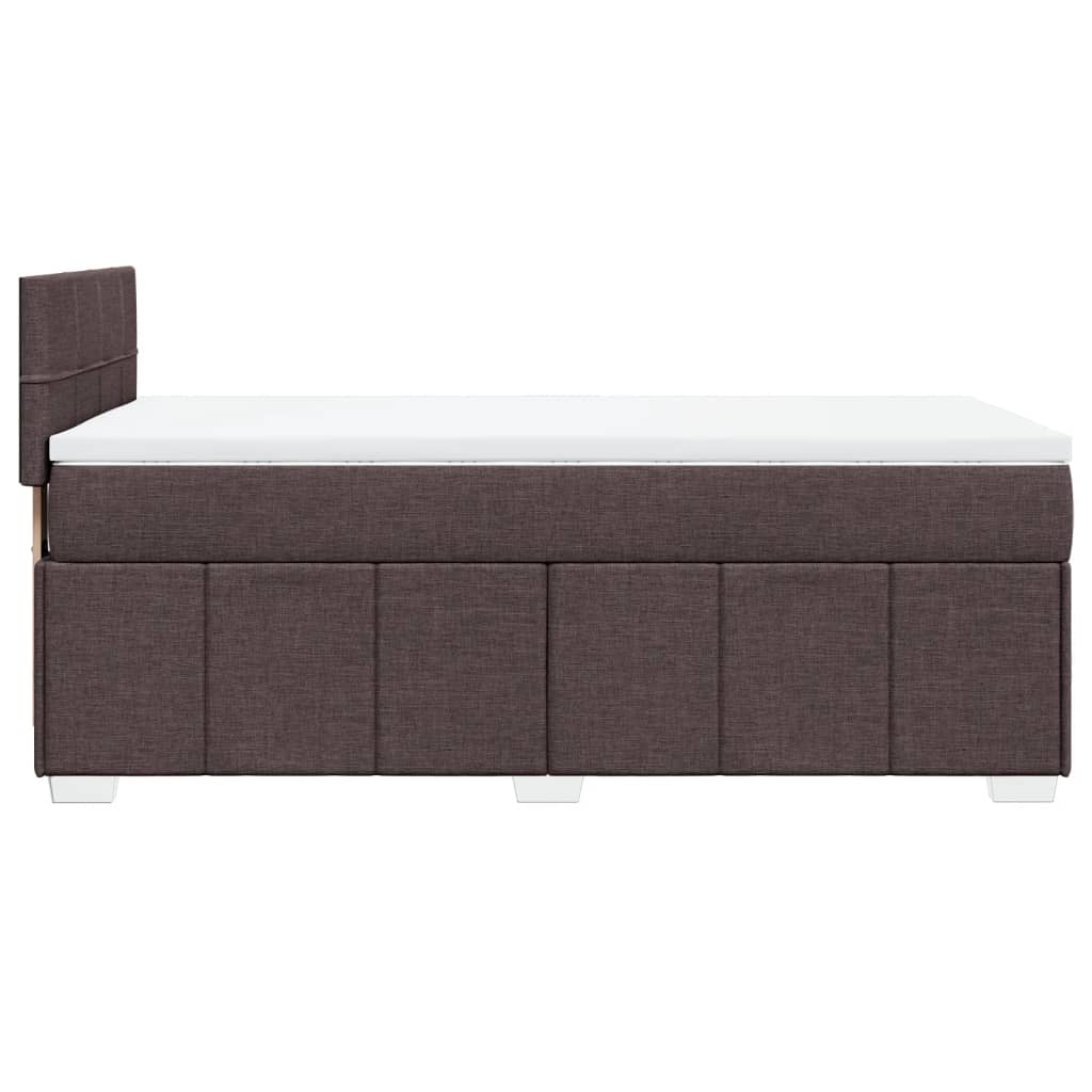 Giroletto a Molle con Materasso Marrone Scuro 100x200cm Tessuto | homemem39