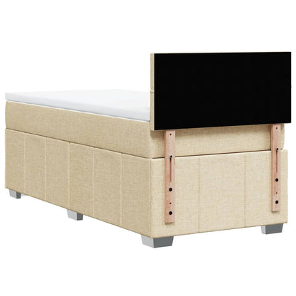 Giroletto a Molle con Materasso Crema 100x200 cm in Tessuto | homemem39