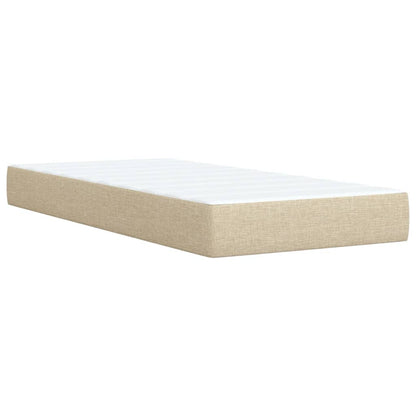 Giroletto a Molle con Materasso Crema 100x200 cm in Tessuto | homemem39