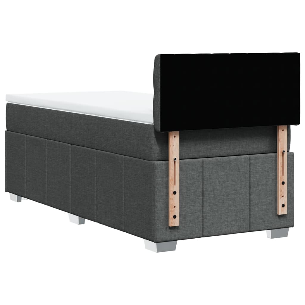 Giroletto a Molle con Materasso Grigio Scuro 100x200 cm Tessuto | homemem39