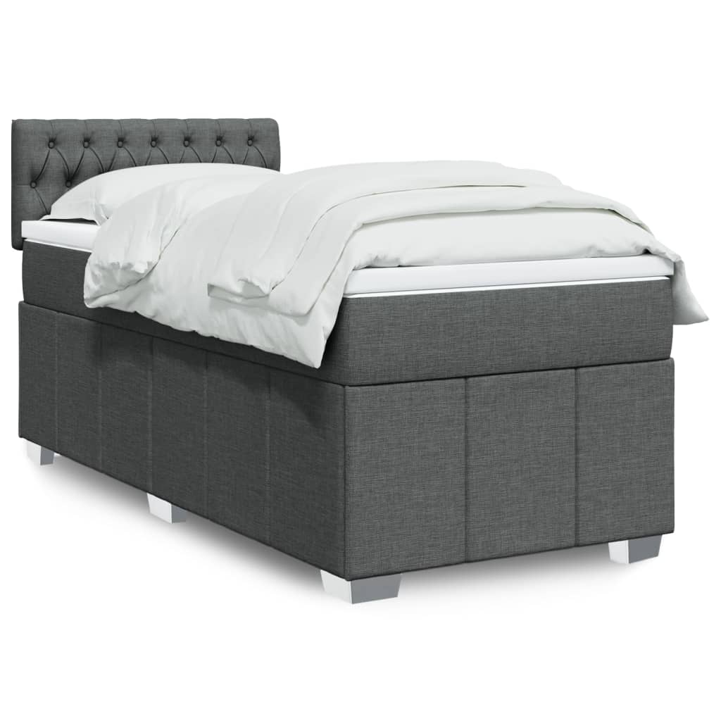 Giroletto a Molle con Materasso Grigio Scuro 100x200 cm Tessuto | homemem39
