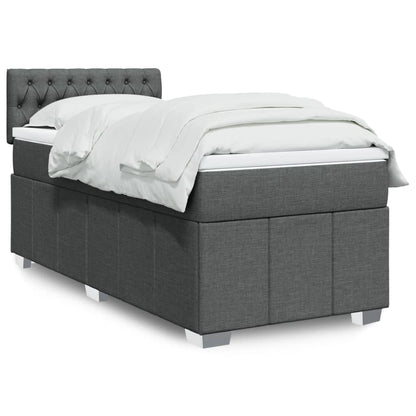 Giroletto a Molle con Materasso Grigio Scuro 100x200 cm Tessuto | homemem39