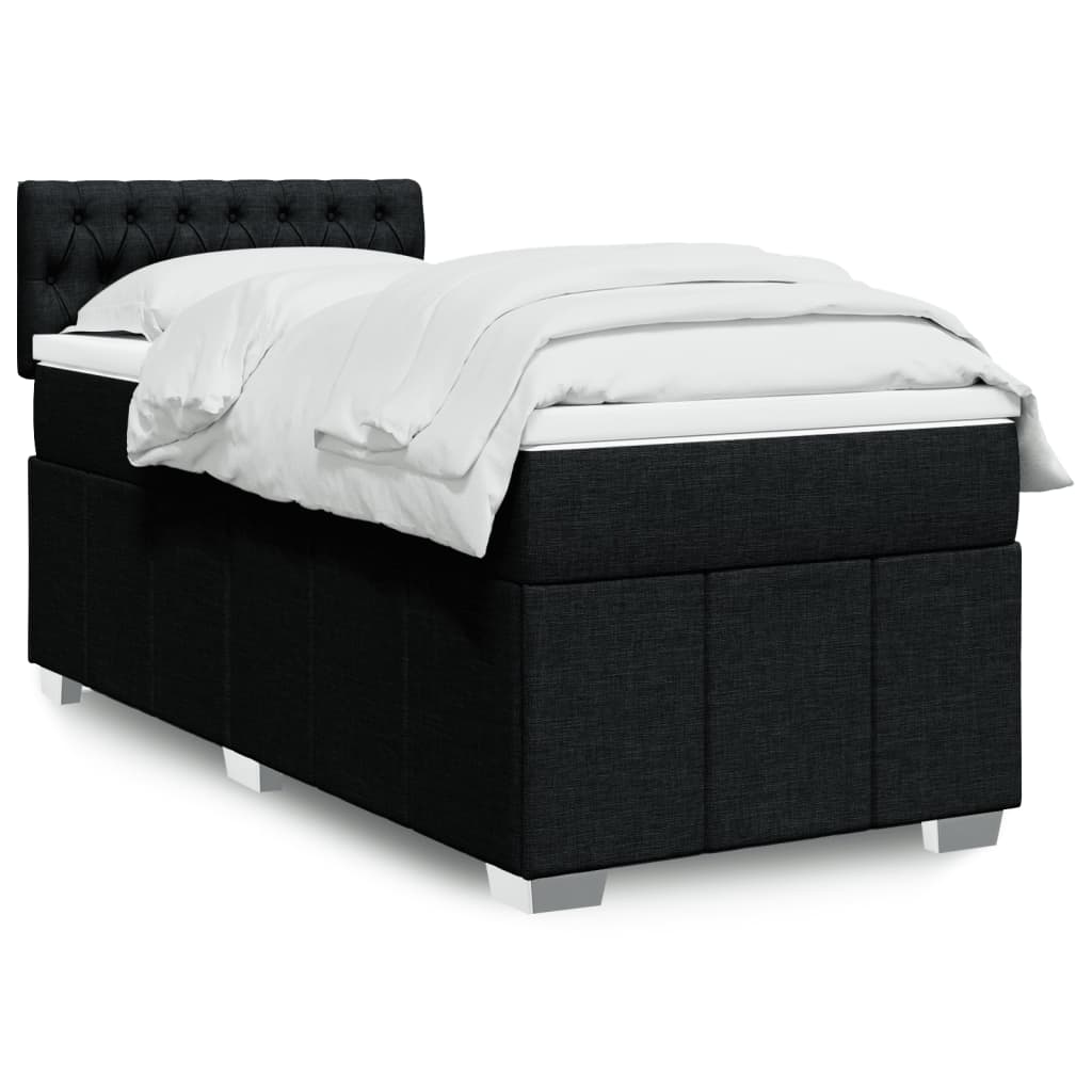 Giroletto a Molle con Materasso Nero 100x200 cm in Tessuto | homemem39