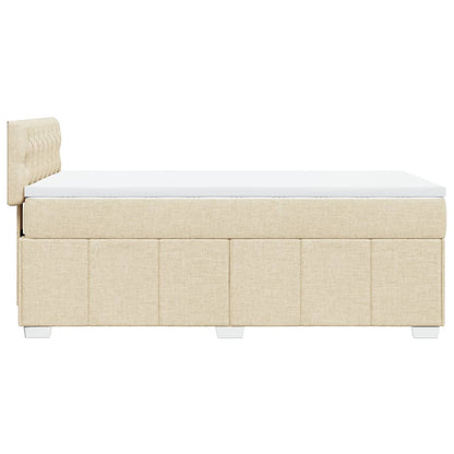 Giroletto a Molle con Materasso Crema 100x200 cm in Tessuto | homemem39