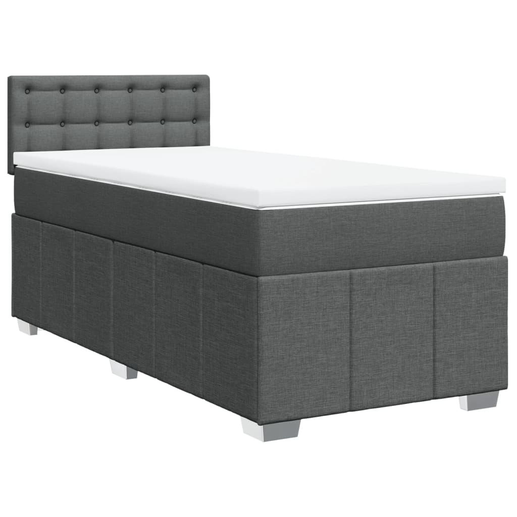 Giroletto a Molle con Materasso Grigio Scuro 100x200 cm Tessuto | homemem39