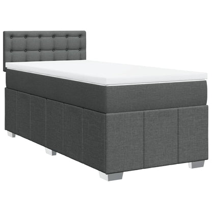 Giroletto a Molle con Materasso Grigio Scuro 100x200 cm Tessuto | homemem39