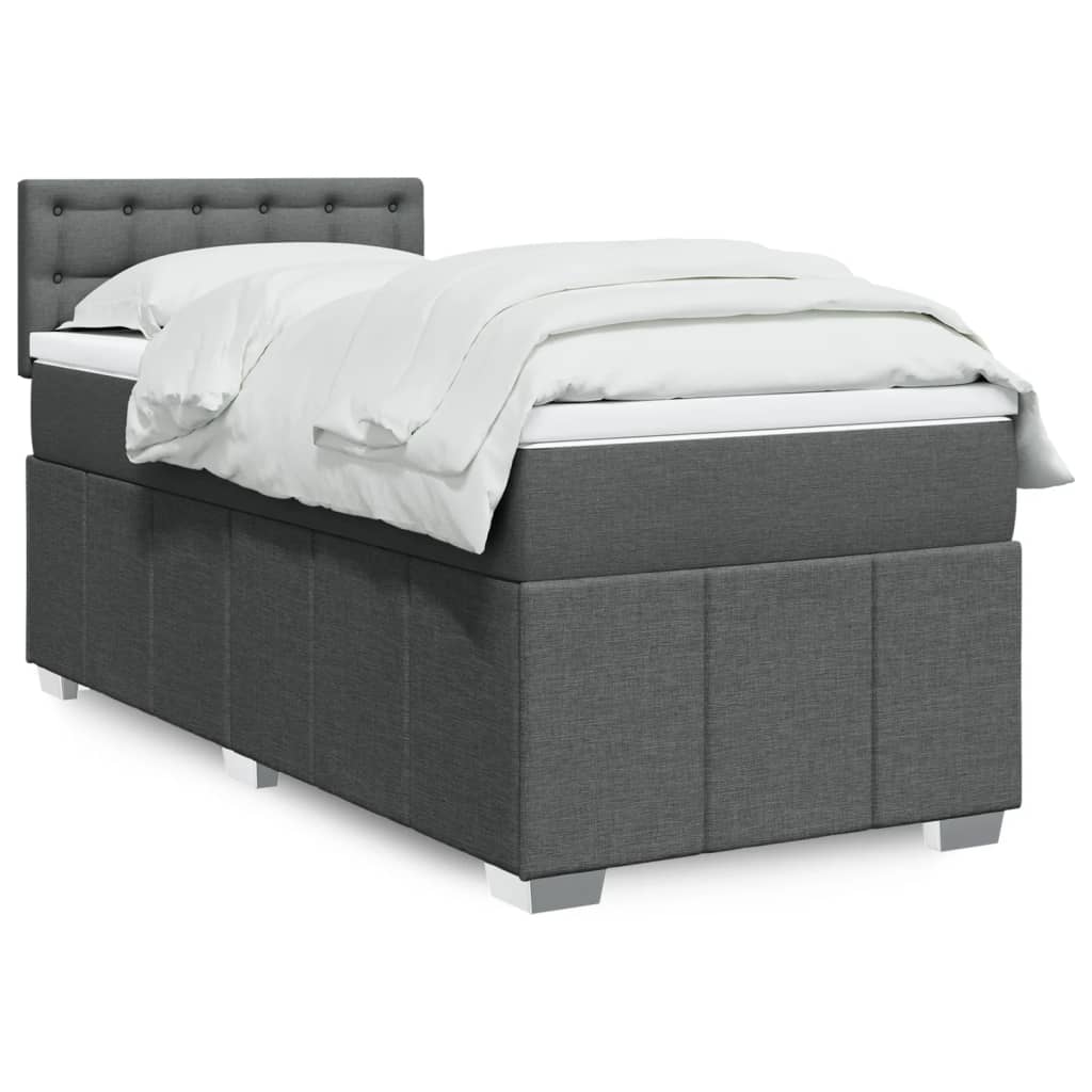 Giroletto a Molle con Materasso Grigio Scuro 100x200 cm Tessuto | homemem39