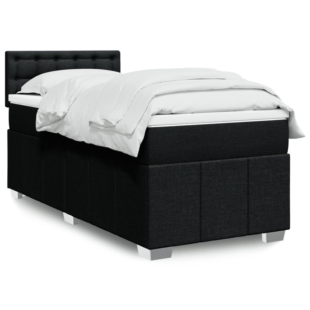 Giroletto a Molle con Materasso Nero 100x200 cm in Tessuto | homemem39