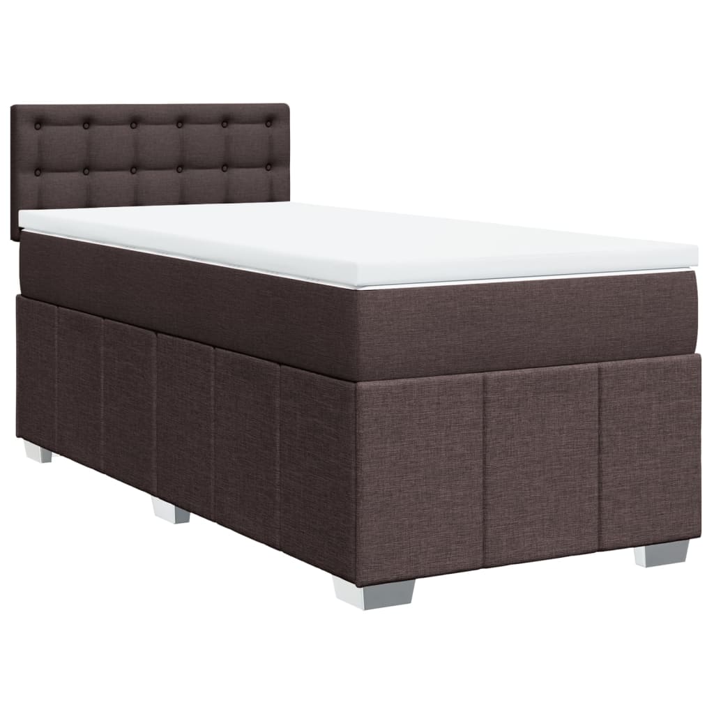 Giroletto a Molle con Materasso Marrone Scuro 100x200cm Tessuto | homemem39