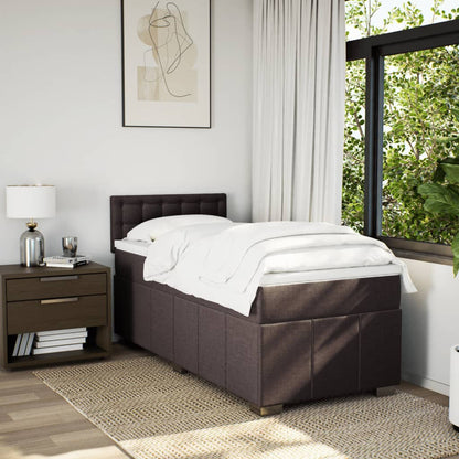 Giroletto a Molle con Materasso Marrone Scuro 100x200cm Tessuto | homemem39