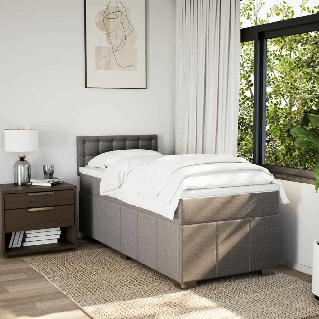 Giroletto a Molle con Materasso Tortora 100x200 cm in Tessuto | homemem39