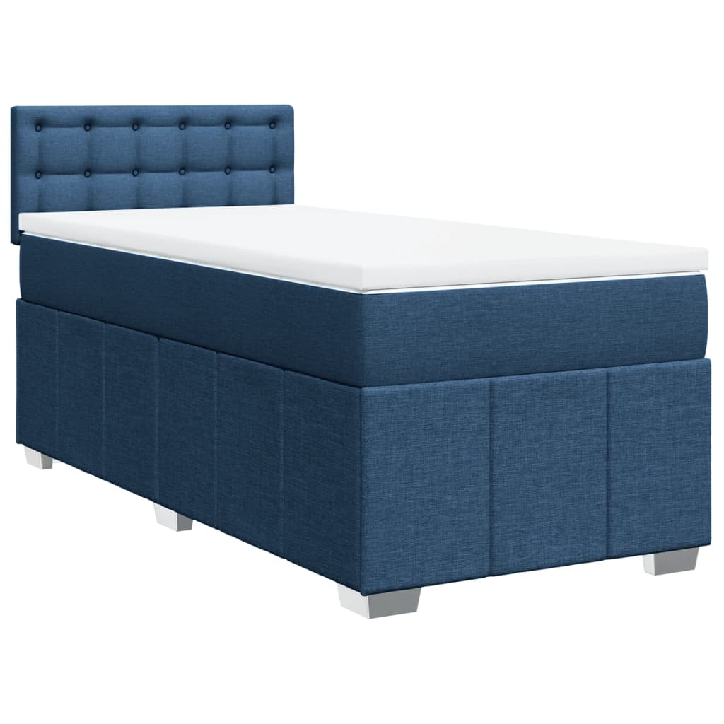 Giroletto a Molle con Materasso Blu 100x200 cm in Tessuto | homemem39