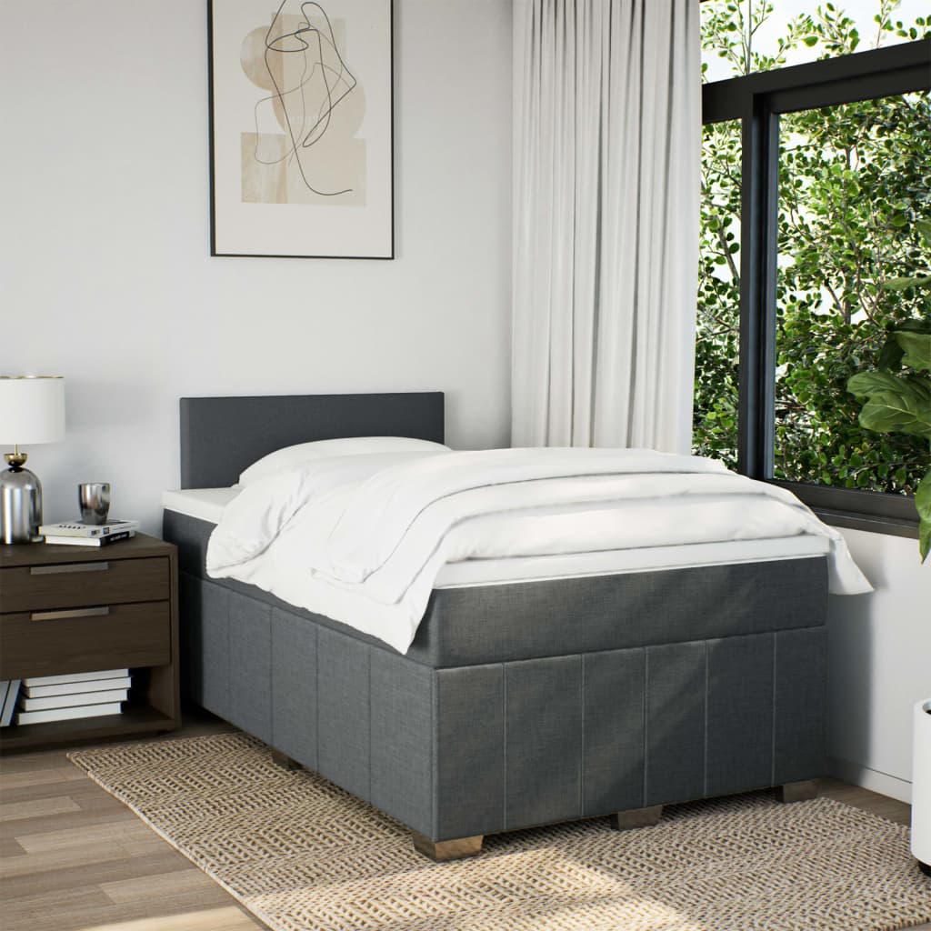 Giroletto a Molle con Materasso Grigio Scuro 120x190cm Tessuto | homemem39